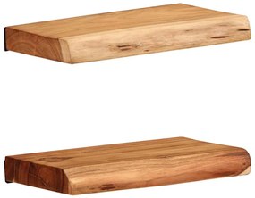 vidaXL Prateleiras parede 2 pcs 30x20x3,5 cm madeira de acácia maciça