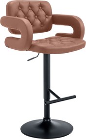 Banco de bar Dublin de couro sintético Castanho