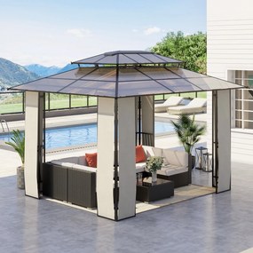 Outsunny Pérgola de Jardim 3,6x3m Pérgola de Exterior com Cobertura de