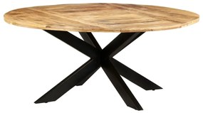 vidaXL Mesa de jantar redonda 175x75 cm madeira de mangueira áspera
