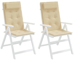 Almofadões p/ cadeira encosto alto 2 pcs tecido oxford bege