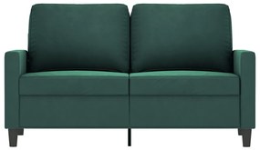 Sofá de 2 lugares 120 cm veludo verde-escuro