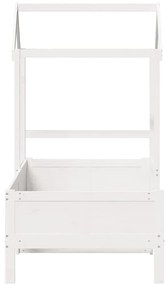 Sofá-cama c/ telhado 90x190 cm madeira de pinho maciça branco