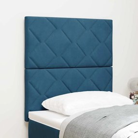 vidaXL Cabeceira de Veludo Azul Escuro - 80cm com Design de Blocos de Diamante