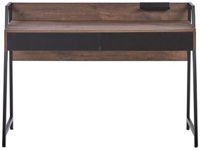 Secretária em madeira escura com 2 gavetas 120 x 50 cm HARWICH Beliani