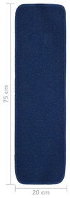 Tapetes antiderrapantes p/ escadas 15 pcs 75x20 cm azul marinho