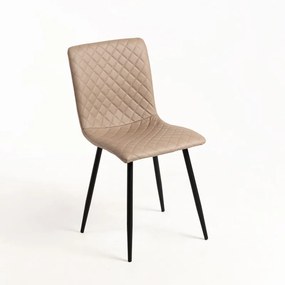 Cadeira Rom Couro sintético - Marrom areia