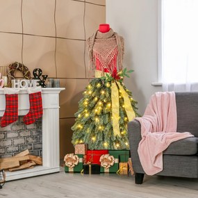 Árvore de Natal artificial Lojas roupa pré-iluminada de 150 cm com vestido em forma de manequim com 248 pontas de ramos 100 bagas vermelhas Luzes LED