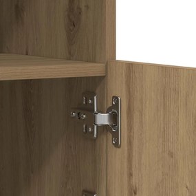 Sideboard vidaXL com Luzes LED Carvalho Artesanal 60,5x37x100 cm