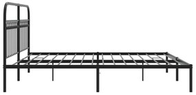 Estrutura de cama com cabeceira 183x213 cm metal preto