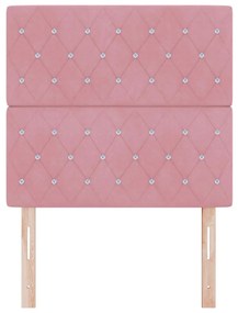 Cabeceira LED rosa 90 cm veludo