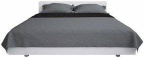Colcha de dupla face acolchoada 220x240 cm cinzento e preto