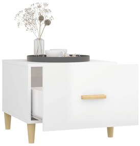 Mesas de centro 2 pcs 50x50x40 cm branco brilhante