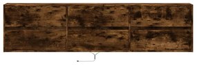 Móvel de parede p/ TV c/ luzes LED 180x31x45 cm carvalho fumado