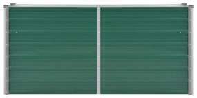 Canteiro elevado de jardim aço galvanizado 160x40x77 cm verde