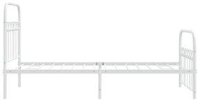 Estrutura de cama com cabeceira e pés 90x190 cm metal branco