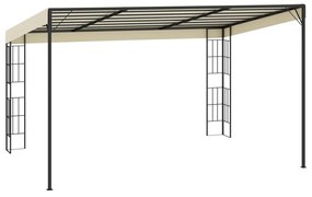 Gazebo de montagem na parede 3x4 m tecido creme