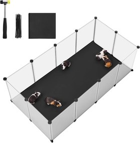 Cercado para animais de estimação com piso removível. | SONGMICS | 143 x 73 x 46 cm | branco | LPC012W01.
