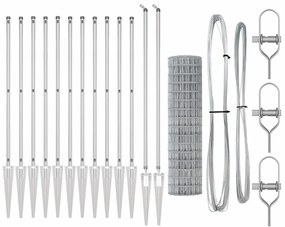 Cerca Euro com 13 Postes de Espeto 1,2 x 25m em Aço Galvanizado
