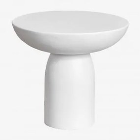 Mesa Auxiliar Redonda Ø50 Cm Em Cimento Zenadia Branco - Sklum