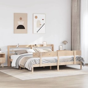 vidaXL Cama sem colchão 200x200 cm madeira de pinho maciça
