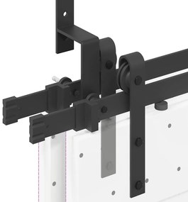 Kit de ferragens para porta deslizante 305 cm aço preto