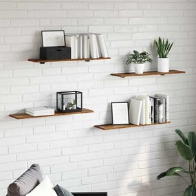 vidaXL Prancha de Estante para Livros 4 pcs Castanho 100 x 40 x 1.5cm