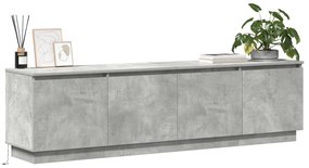 Gabinete de TV com LED Cinza Concreto 180x38x49 cm Madeira de Engenhar