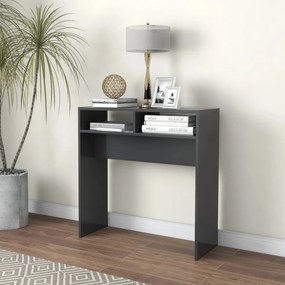 vidaXL Mesa consola 78x30x80 cm contraplacado cinzento