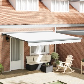 vidaXL Toldo Retrátil Automático Branco 400x300 cm