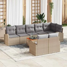 vidaXL Conjunto de Sofá para Jardim 9 pcs Bege, cinza claro Grande