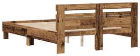 Estrutura de Cama de Madeira Madeira Recuperada 140 x 190 cm