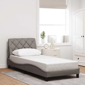 vidaXL Estrutura de cama sem colchão 90x190 cm tecido cinzento