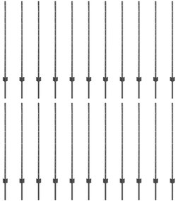 Postes de Cerca Prateados 44 pcs Cinzeto Altura de 150cm Metal