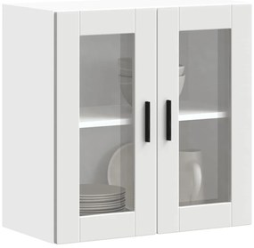 vidaXL Armário de parede de cozinha com porta de vidro Porto branco
