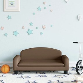 vidaXL Sofá infantil 70x45x30 cm tecido castanho