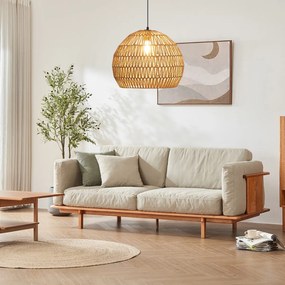 Candeeiro Teto esférico suspensa fácil de instalar, lâmpada incluída, para sala de jantar, sala de estar, quarto... 43 x 34 cm, cor castanho café