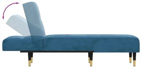 Chaise longue veludo azul