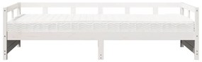 Sofá-cama com colchão 90x200 cm madeira de pinho maciça branco