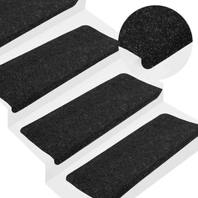 Tapetes de escada adesivos 30 pcs 65x24,5x3,5 cm antracite