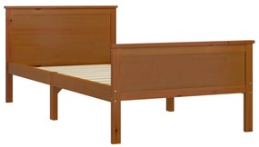 Estrutura de cama 90x200 cm pinho maciço castanho mel