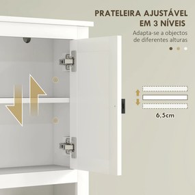 Móvel sobre Sanita Armário sobre Sanita com 2 Portas com Frente em Vime Compartimento e Prateleira Ajustável 60x19,5x160 cm Branco