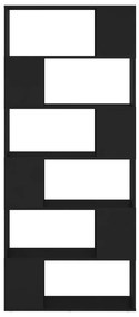 Estante/divisória 80x24x186 cm derivados de madeira preto
