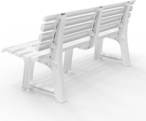 Banco de jardim Orchidea 145x49x74cm em plástico resistente Branco