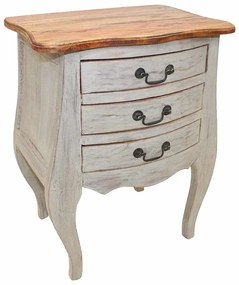 Mesa de cabeceira em madeira de mogno maciça 48x35x64 cm
