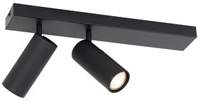 Candeeiro de teto moderno preto 2 luzes ajustáveis - Renna Moderno