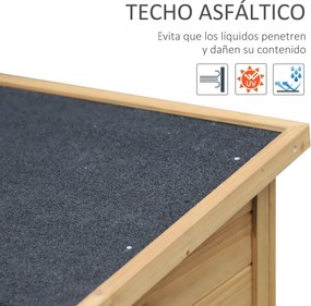 Armário de Armazenamento de Madeira para Jardim com 2 Prateleiras Inte