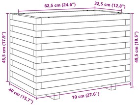 Vaso/floreira de jardim 70x40x49,5 cm pinho maciço branco