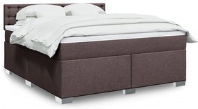 vidaXL Cama com molas/colchão 180x200 cm tecido castanho-escuro