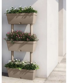 vidaXL Floreiras de jardim 6 pcs 100 cm cinzento-acastanhado